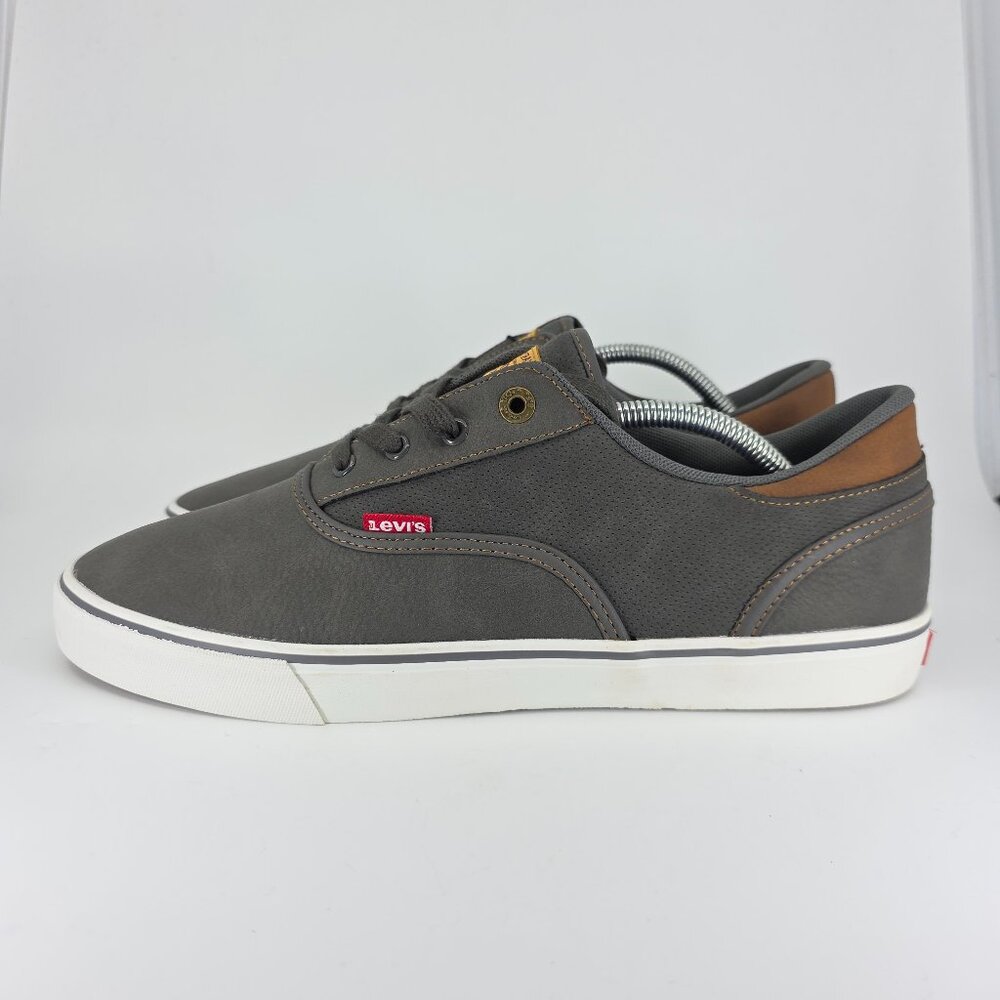 Levi’s Mens Shoes Size 11 Comfort Etha Canvas SB Charcoal‎ Grey Classic Casual